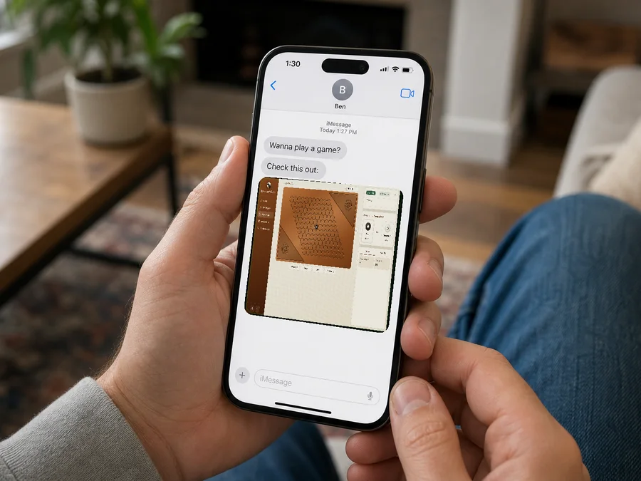 A Hex room link being shared in a message