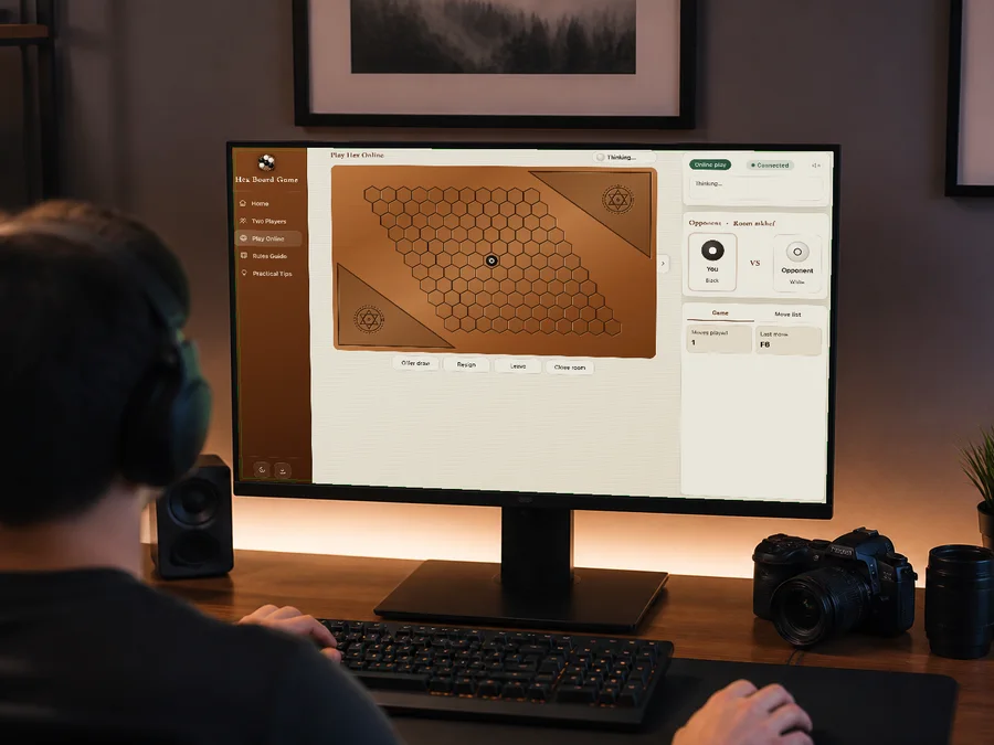 Two players seeing the same online Hex board